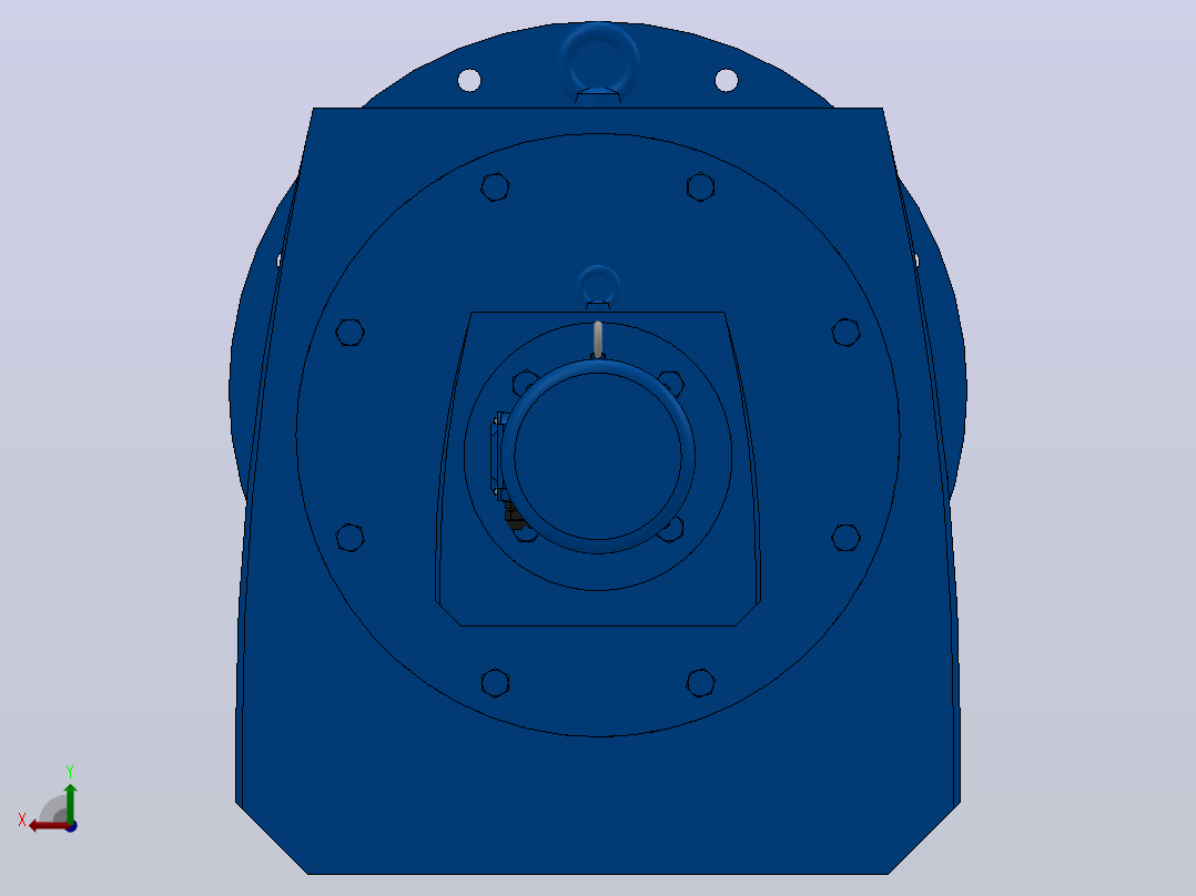 RF147R77法兰轴伸式组合型斜齿轮减速机RF147R77-Y0.37-4P-71-M1-0°-Φ550后视图