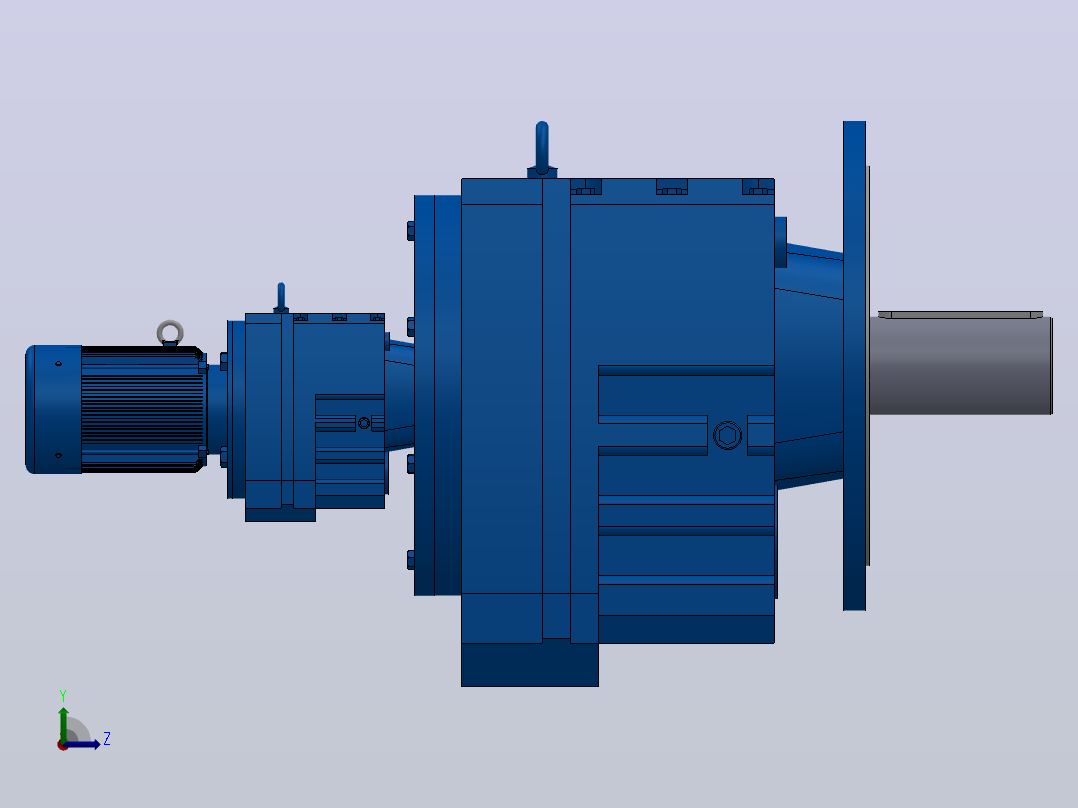 RF147R77法兰轴伸式组合型斜齿轮减速机RF147R77-Y0.37-4P-71-M1-0°-Φ550左视图
