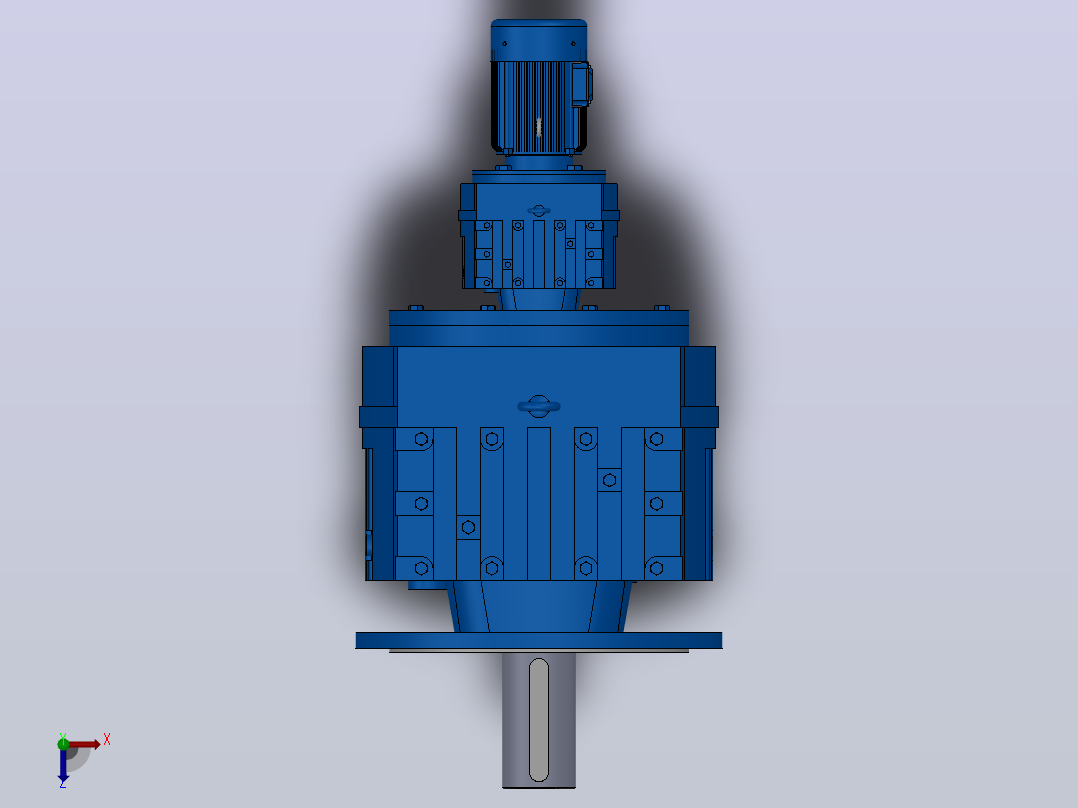 RF147R77法兰轴伸式组合型斜齿轮减速机RF147R77-Y0.37-4P-71-M1-0°-Φ550俯视图