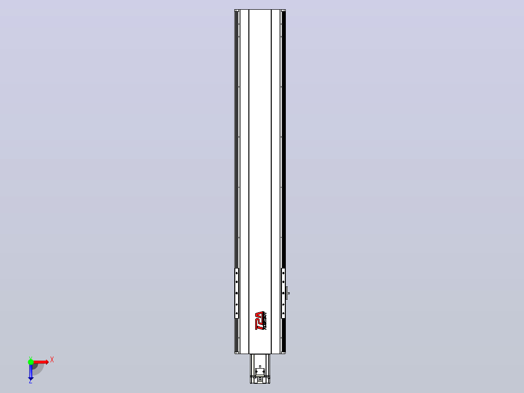 日规模组半封闭丝杆TPA-HNR-202D-2510C-L950-M-Y-P75-N3俯视图