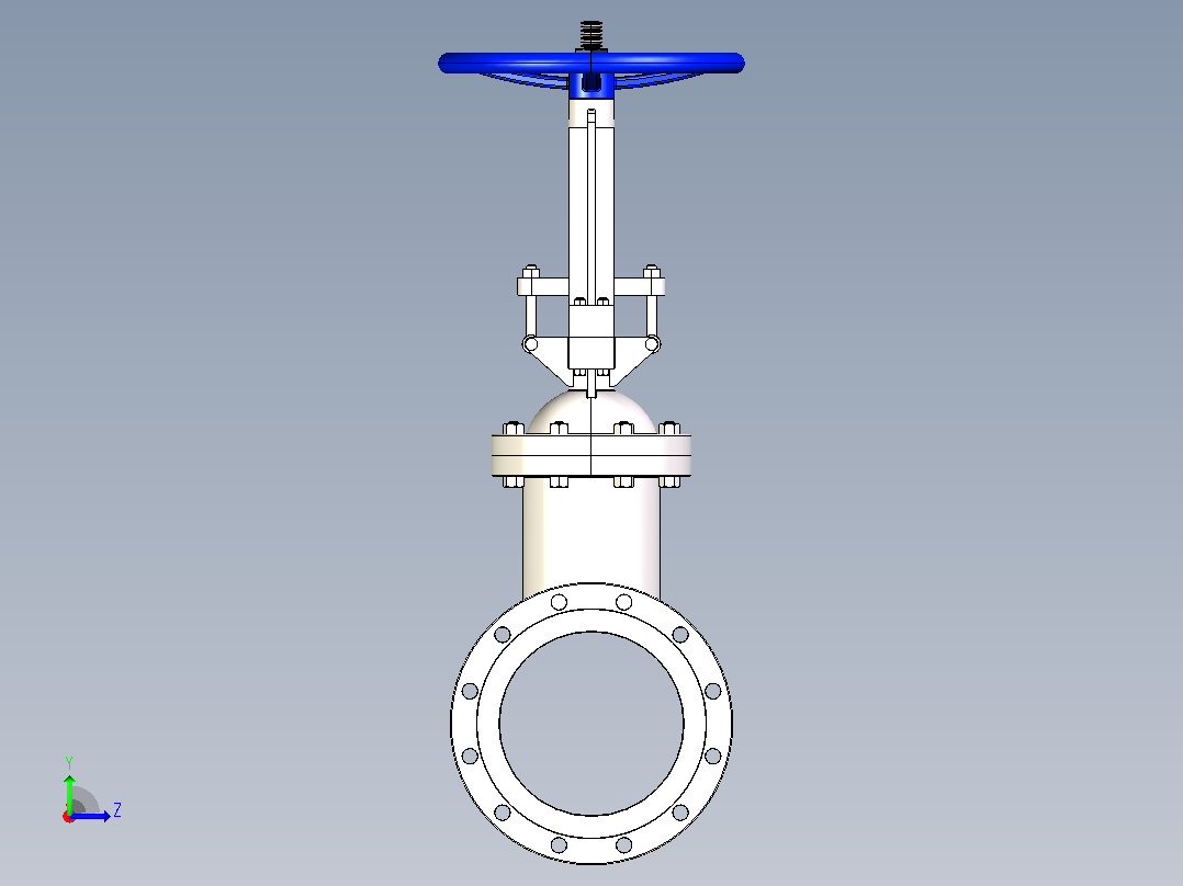 Z41W-16R法兰连接闸阀左视图