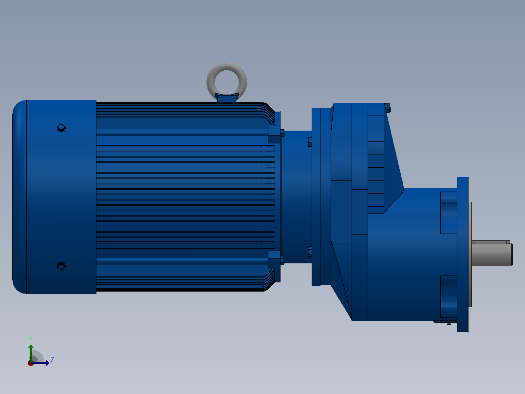 RXF57法兰轴伸式安装斜齿轮减速机RX57-Y0.75-4P-80-M1-0°-Φ140左视图