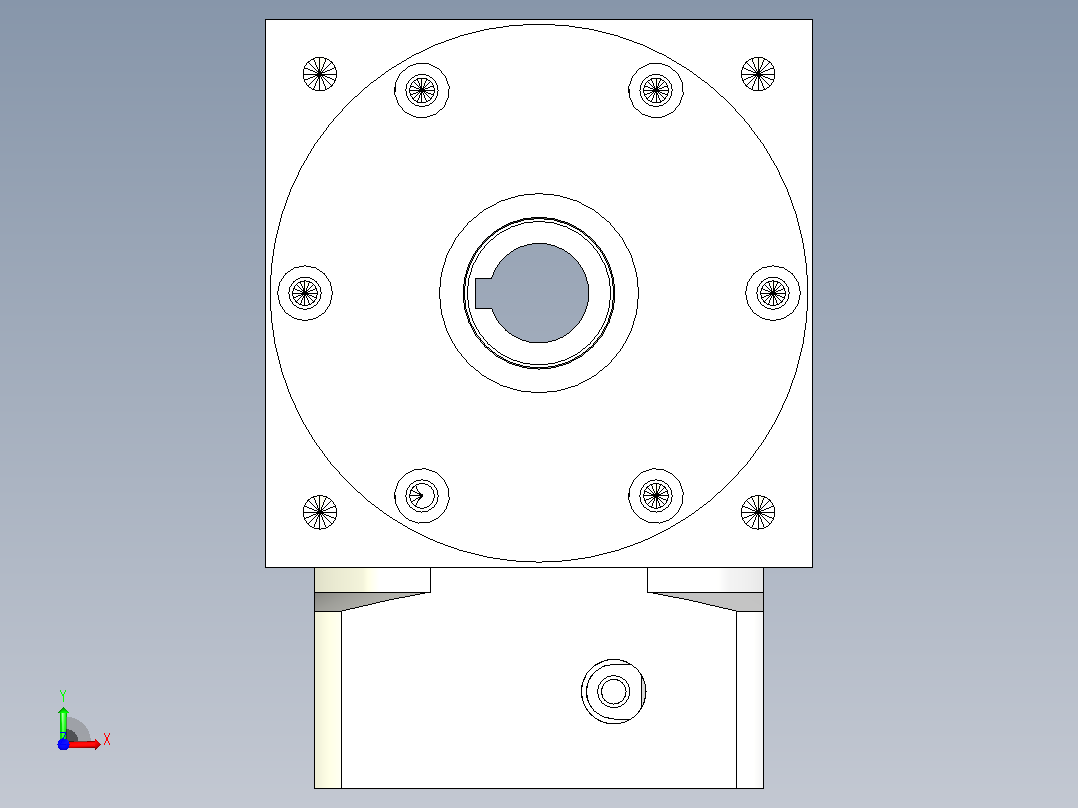 PW110双孔-1 19-70-90-M6转向器PW110双孔输出-1 19-70-90-M6前视图