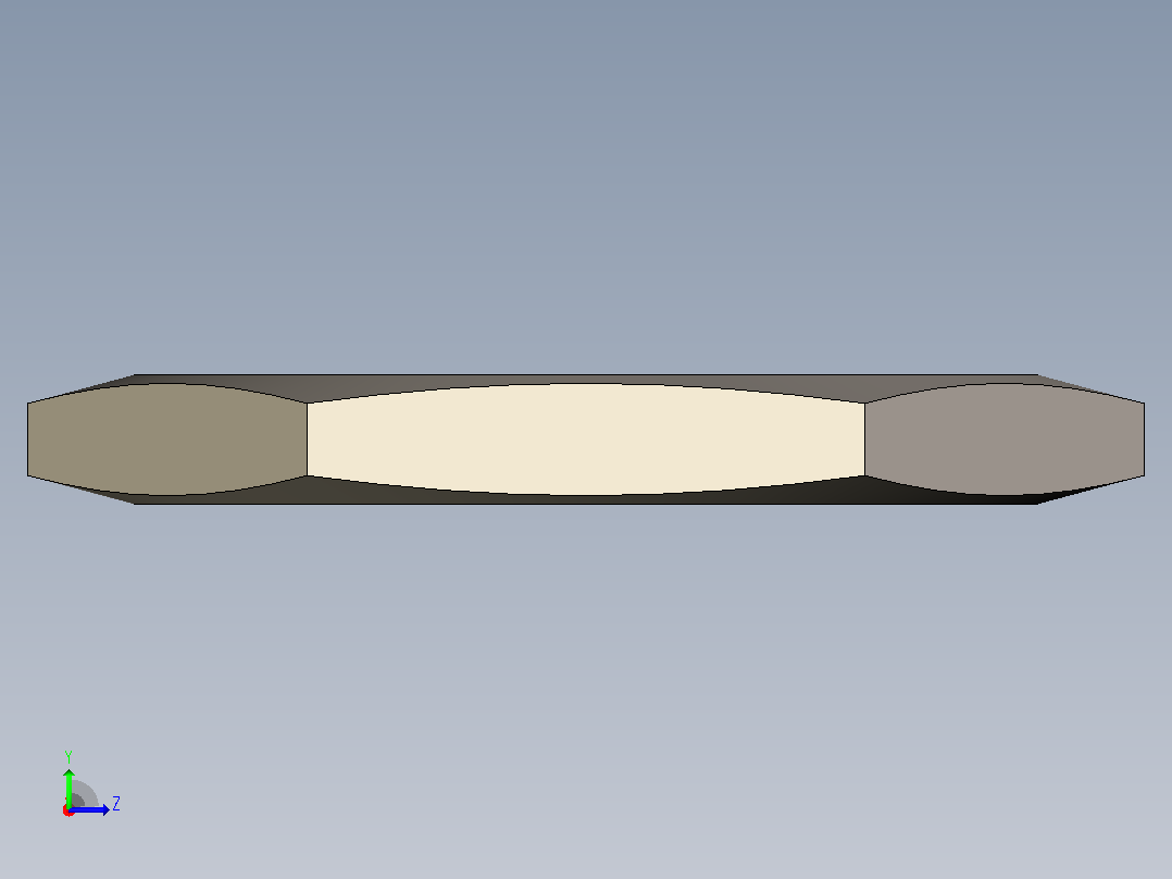 六角管螺母-具有所有配置的Solidworks零件左视图
