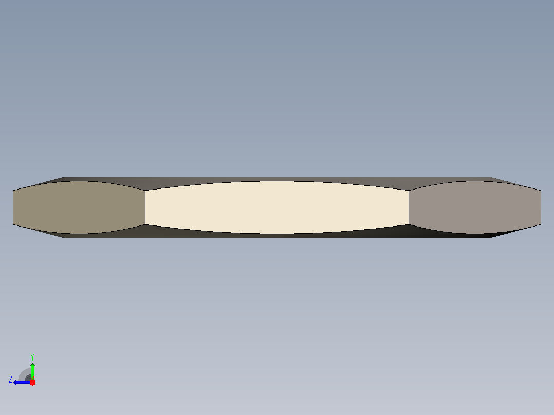六角管螺母-具有所有配置的Solidworks零件右视图