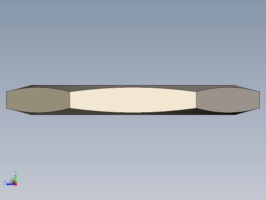 六角管螺母-具有所有配置的Solidworks零件右视缩略图
