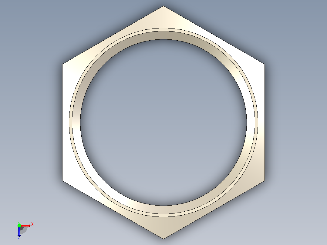 六角管螺母-具有所有配置的Solidworks零件俯视图