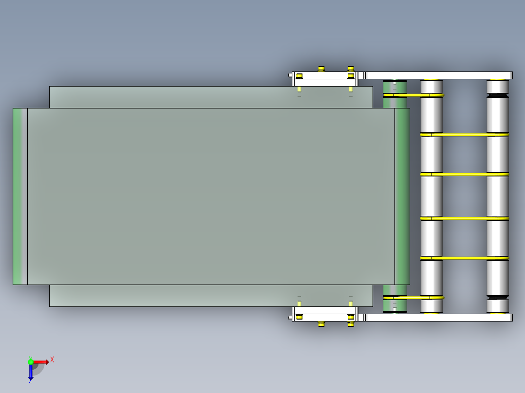圆皮带机构俯视图