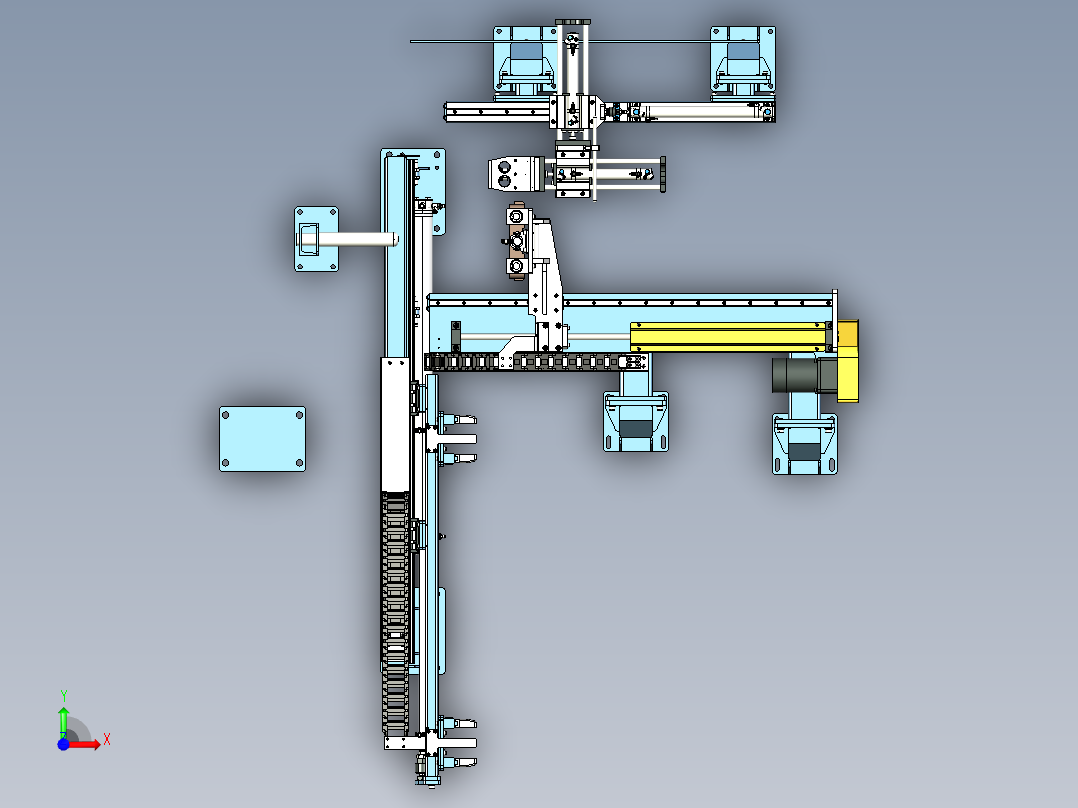 直线导轨组合结构前视图