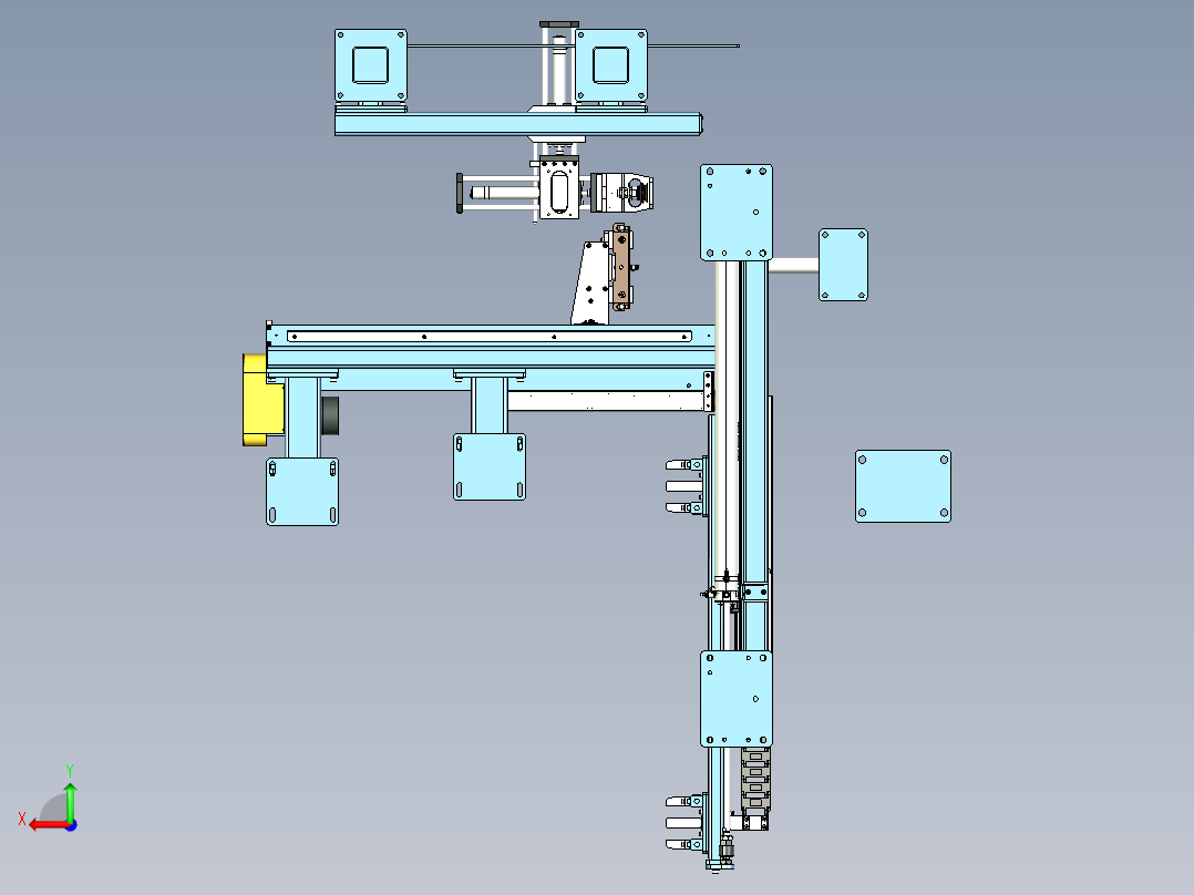 直线导轨组合结构后视图