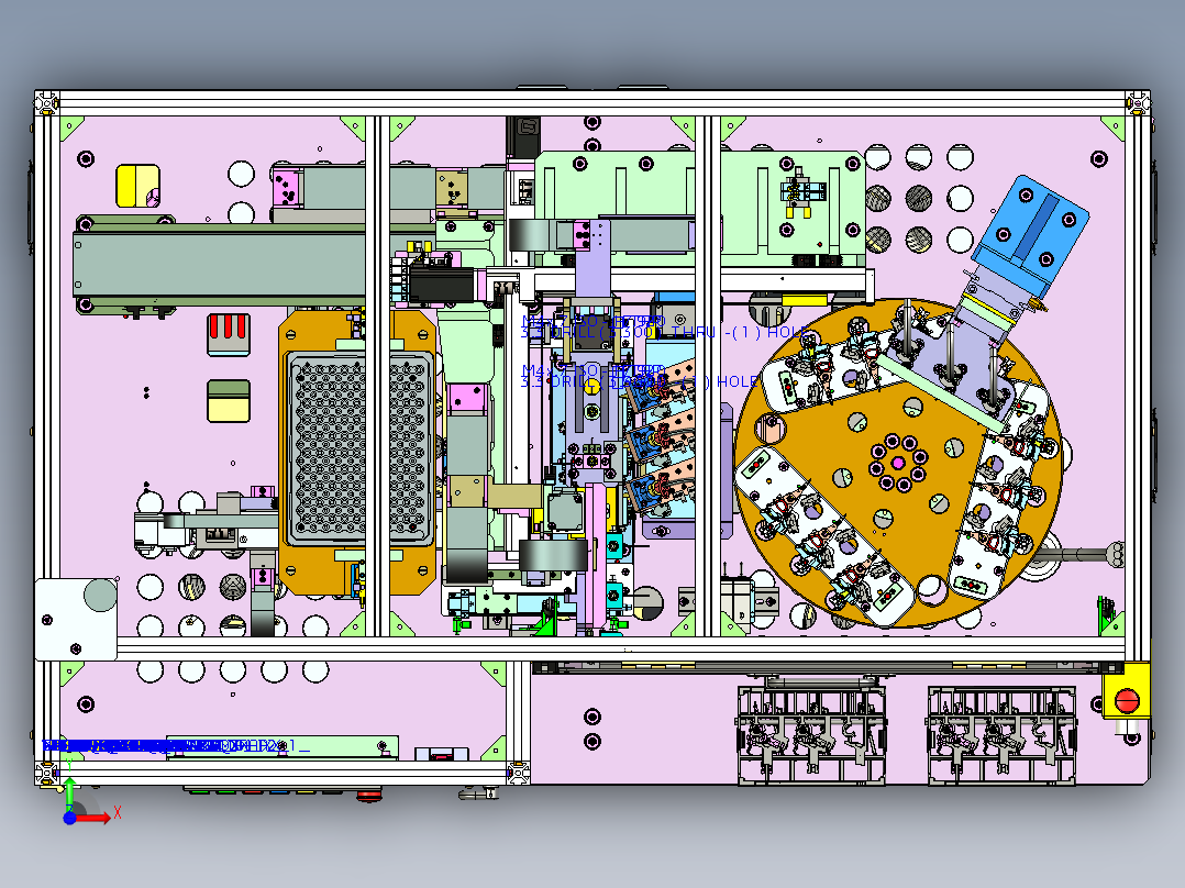 硬盘摆臂轴承加胶机proe4.0可编辑前视图