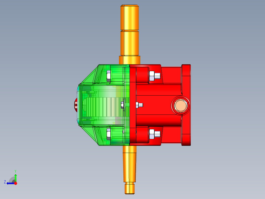 catia一级减速器课程设计图纸右视图