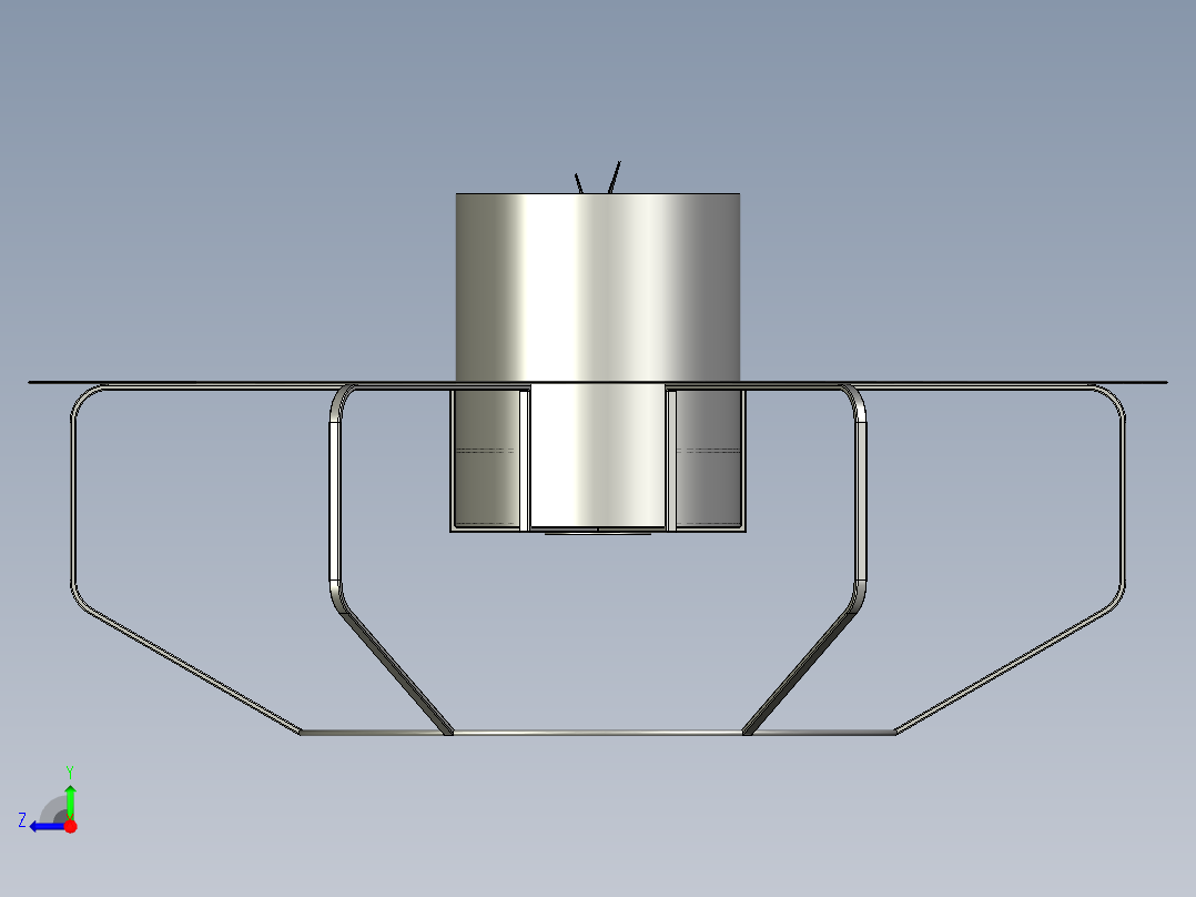 solidworks 火焰桌子设计图纸右视图