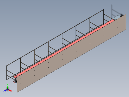 15米方管焊接板链输送线3d图纸 板链输送线工作台3d图纸 三维模型