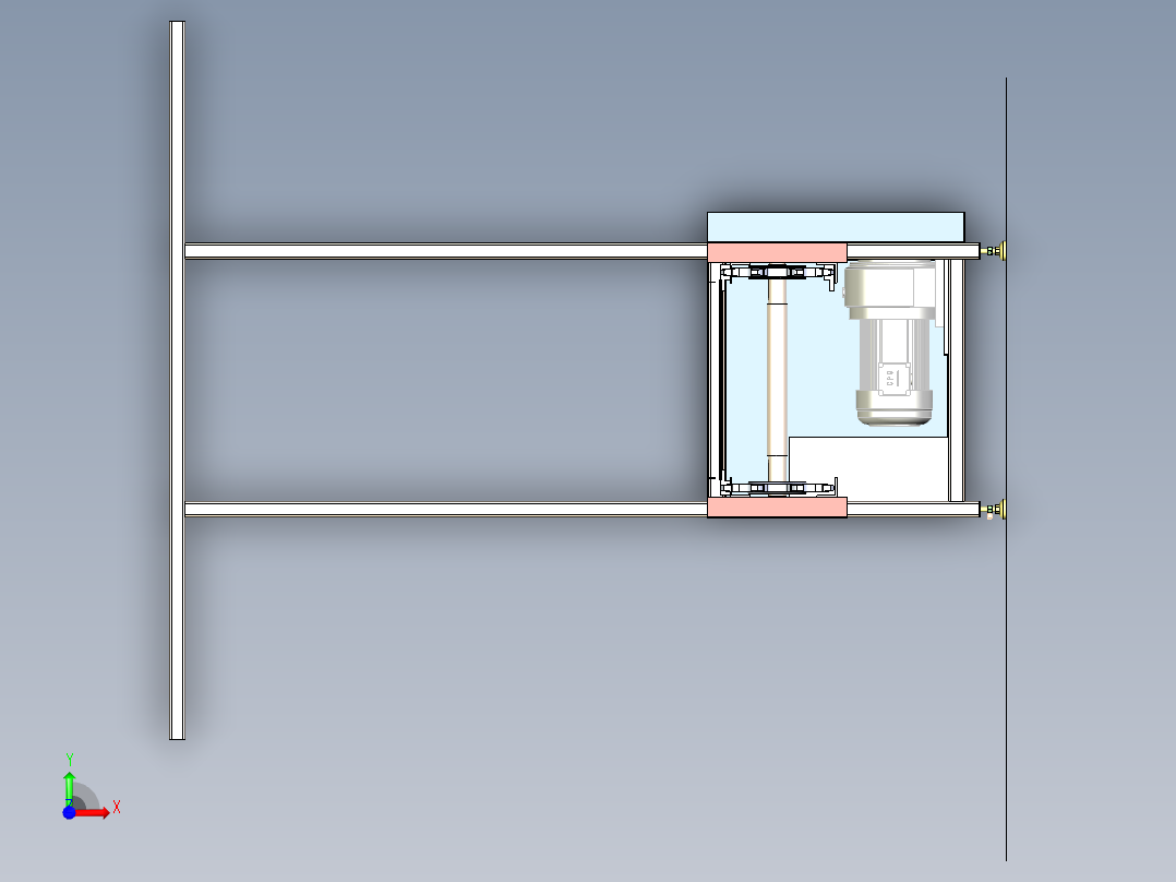 15米方管焊接板链输送线3d图纸 板链输送线工作台3d图纸 三维模型前视图