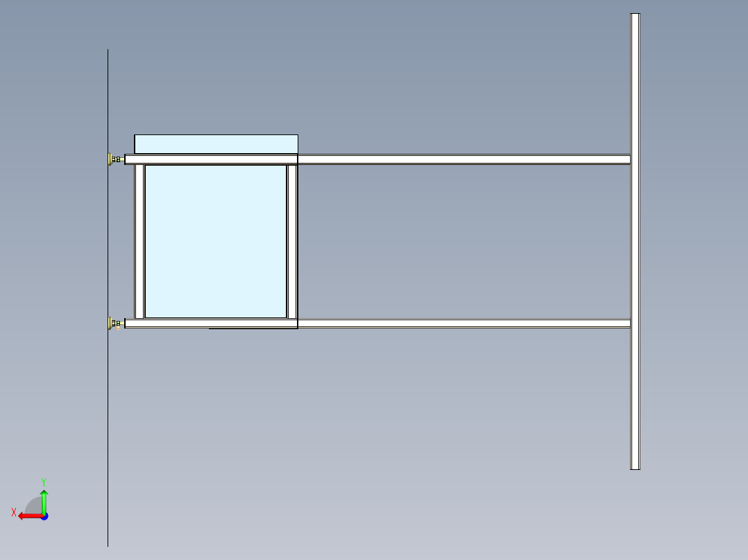 15米方管焊接板链输送线3d图纸 板链输送线工作台3d图纸 三维模型后视图