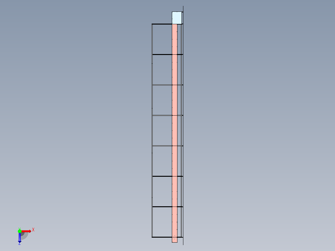 15米方管焊接板链输送线3d图纸 板链输送线工作台3d图纸 三维模型俯视图