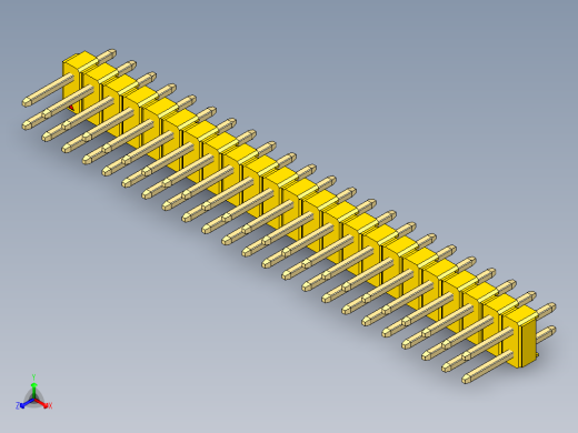 彩色公头100mil（2.54mm）系列-DS1021_yellow_2x23p_100mil_Type1_rev1.0