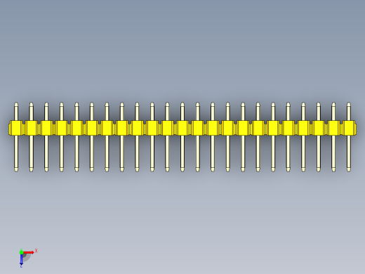 彩色公头100mil（2.54mm）系列-DS1021_yellow_2x23p_100mil_Type1_rev1.0俯视缩略图