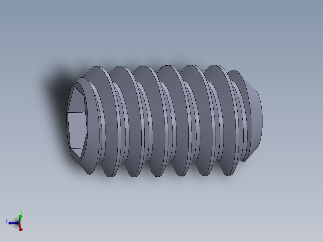 UNC 平头紧定螺钉-UNC SET SCREW 10-24 x0.3125.SLDPRT主视图