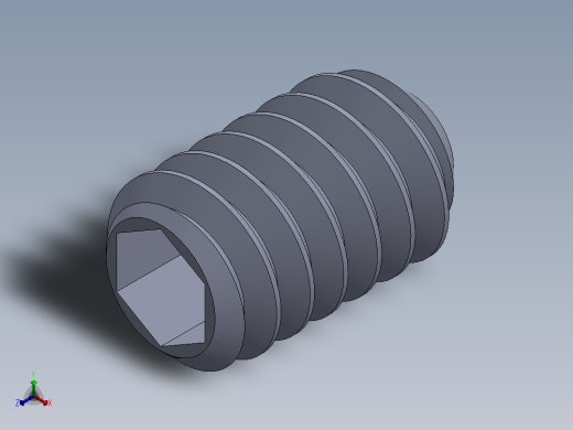 UNC 平头紧定螺钉-UNC SET SCREW 10-24 x0.3125.SLDPRT正等轴测缩略图