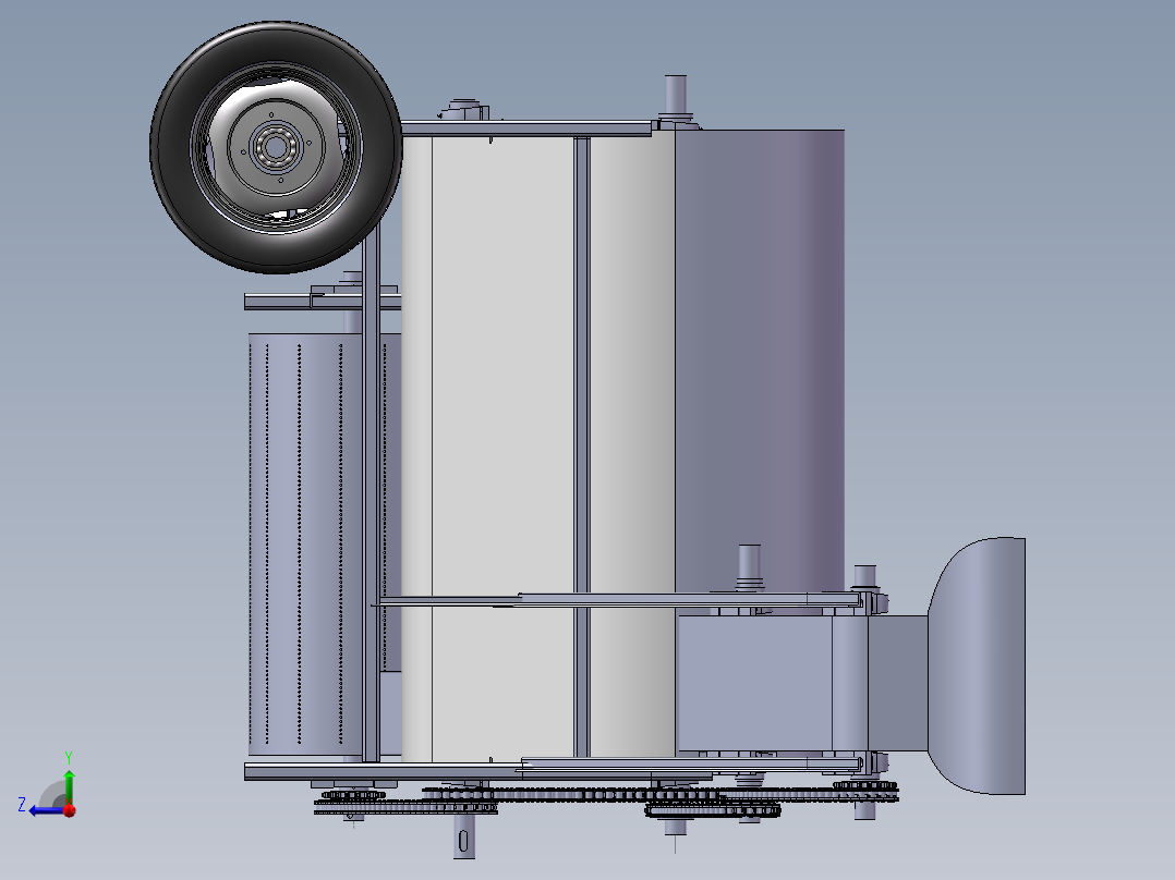打瓜收获机破皮取籽机构的设计【三维SolidWorks】右视图