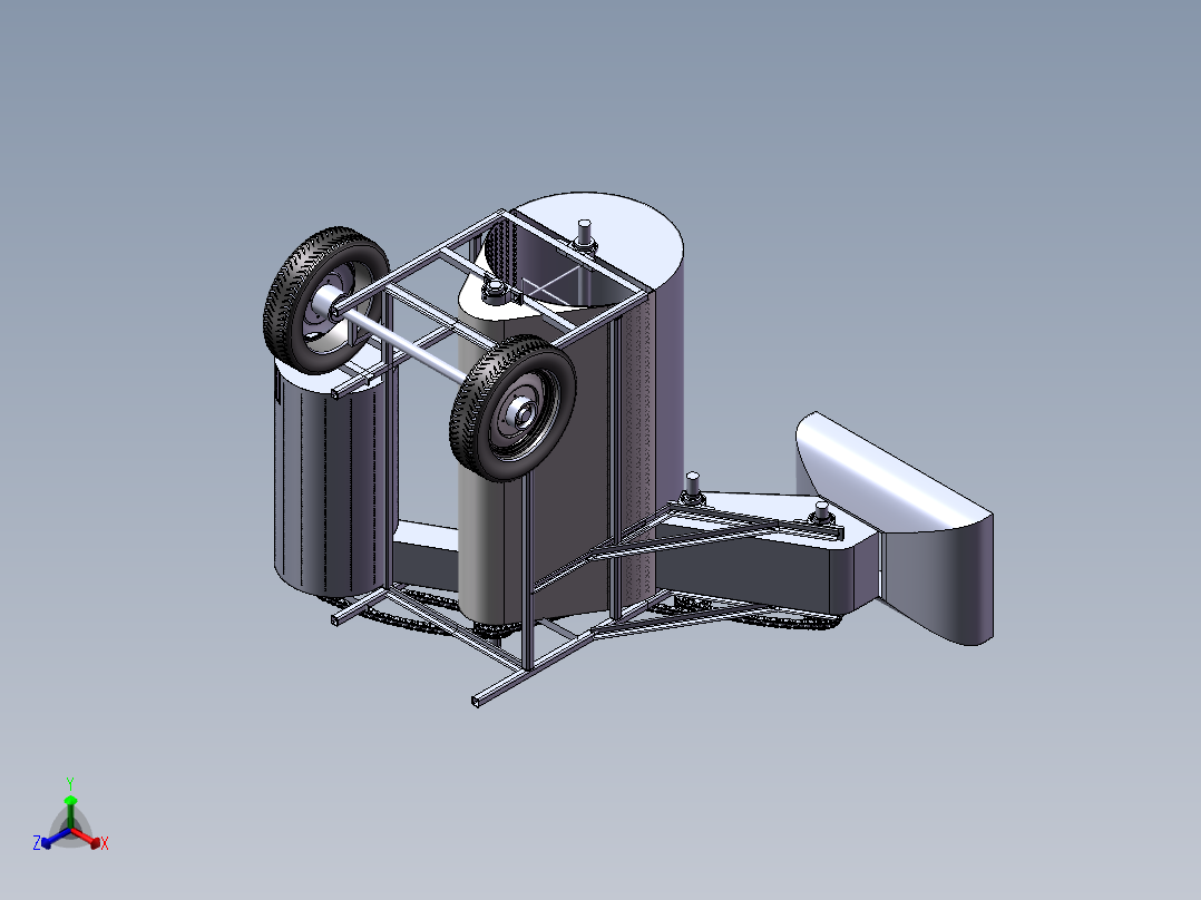 打瓜收获机破皮取籽机构的设计【三维SolidWorks】正等轴测图