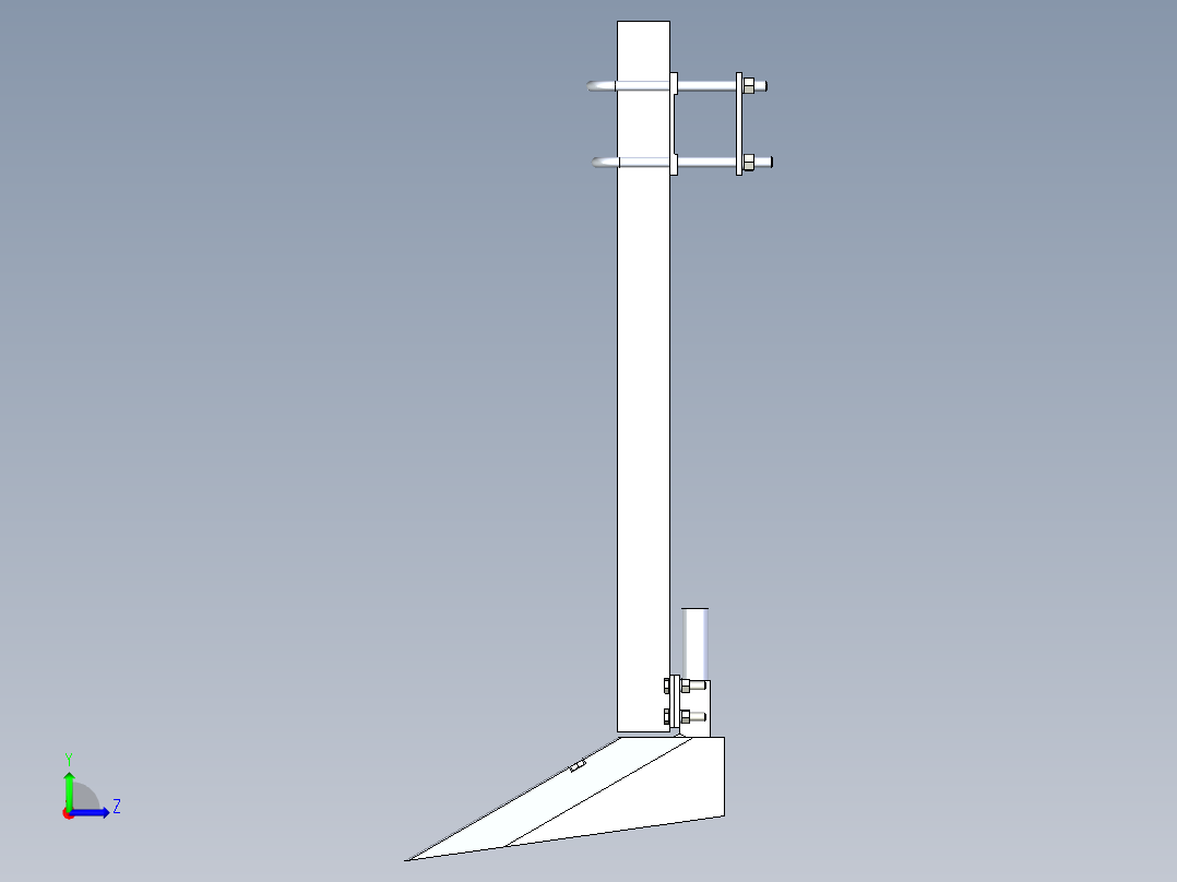 箭铲式开沟器含三维+CAD左视图