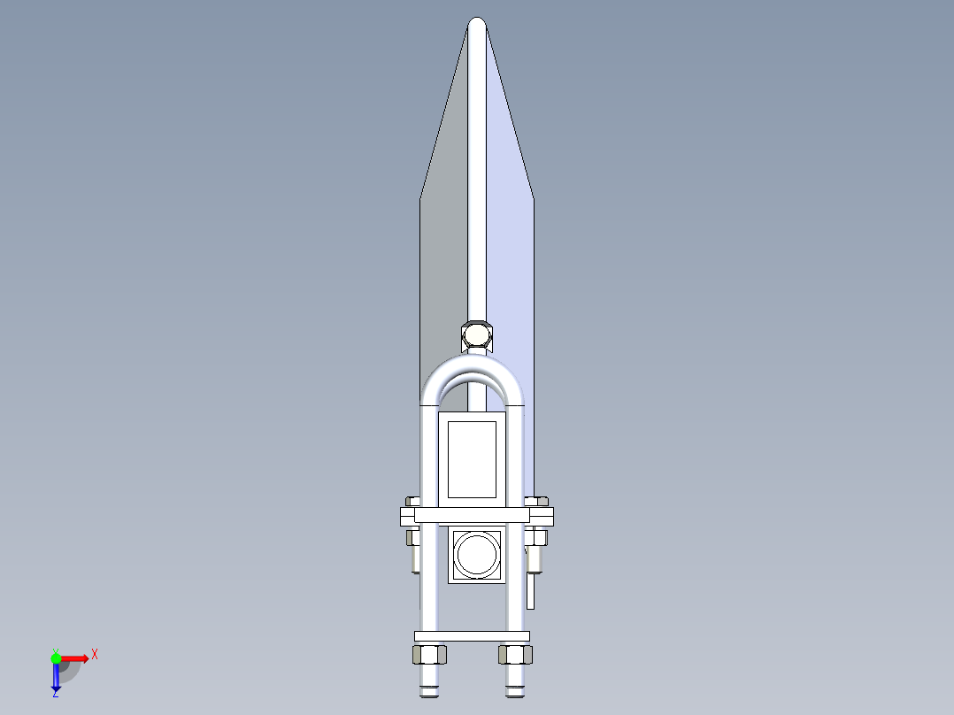 箭铲式开沟器含三维+CAD俯视图