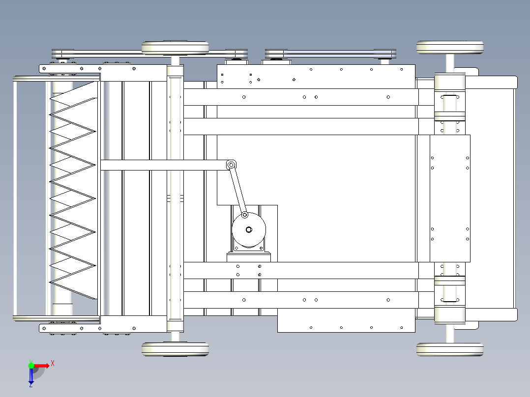 生叶菜采收自动收获机设计三维+CAD+说明书+PPT俯视图