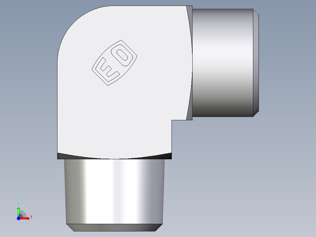 卡套式工业通用硬管接头EO_Male_stud_elbow_WE12LMCFX前视图