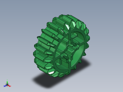 32269 Green Technic Gear 20 Tooth Double Bevel.STEP