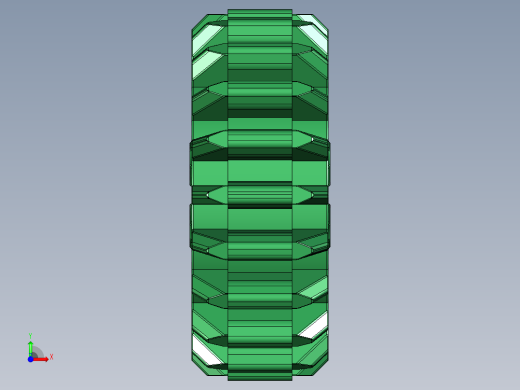 32269 Green Technic Gear 20 Tooth Double Bevel.STEP前视缩略图