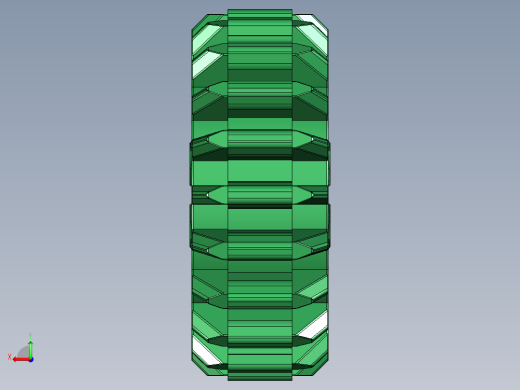 32269 Green Technic Gear 20 Tooth Double Bevel.STEP后视缩略图