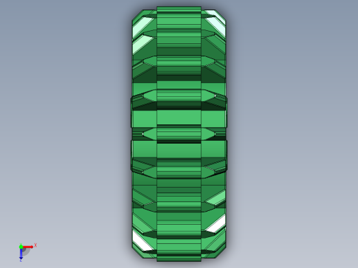 32269 Green Technic Gear 20 Tooth Double Bevel.STEP俯视缩略图