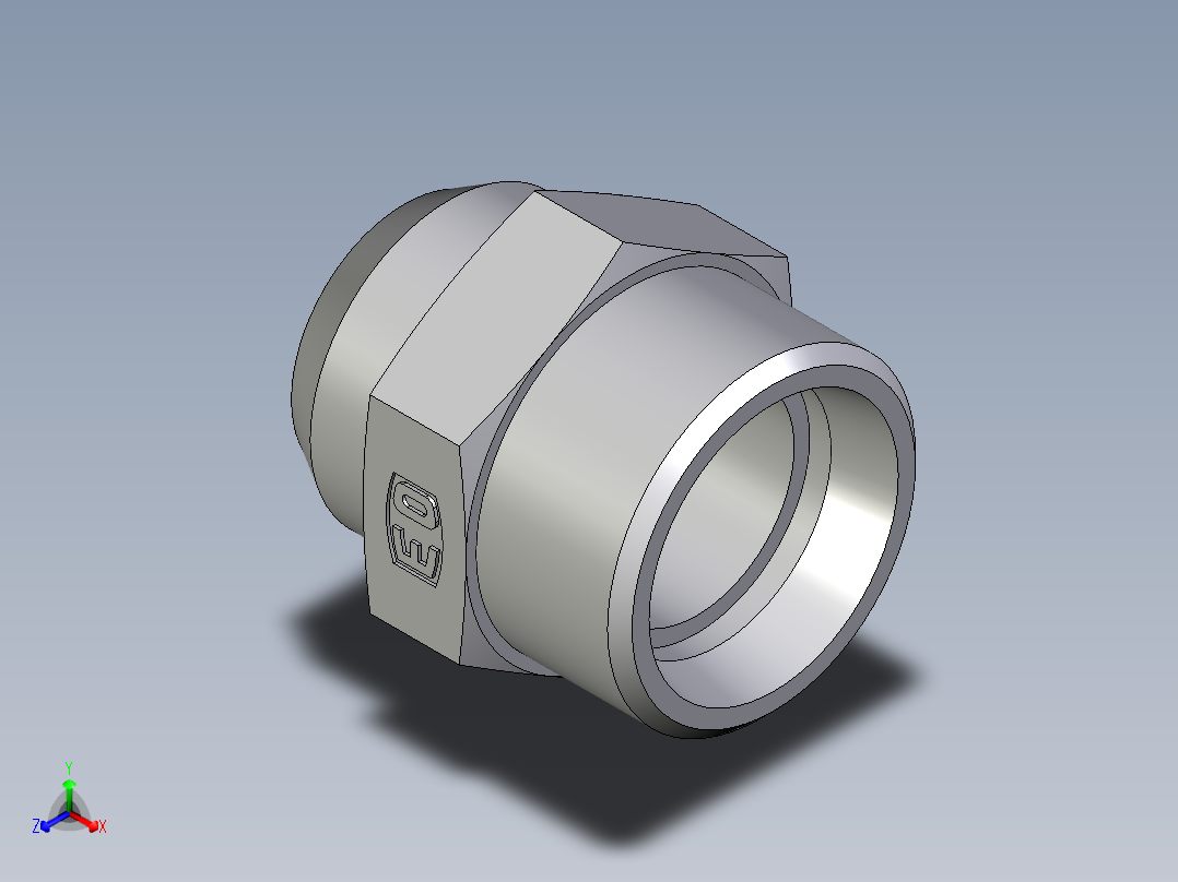 卡套式工业通用硬管接头EO_Weld_connector_AS22LX正等轴测图