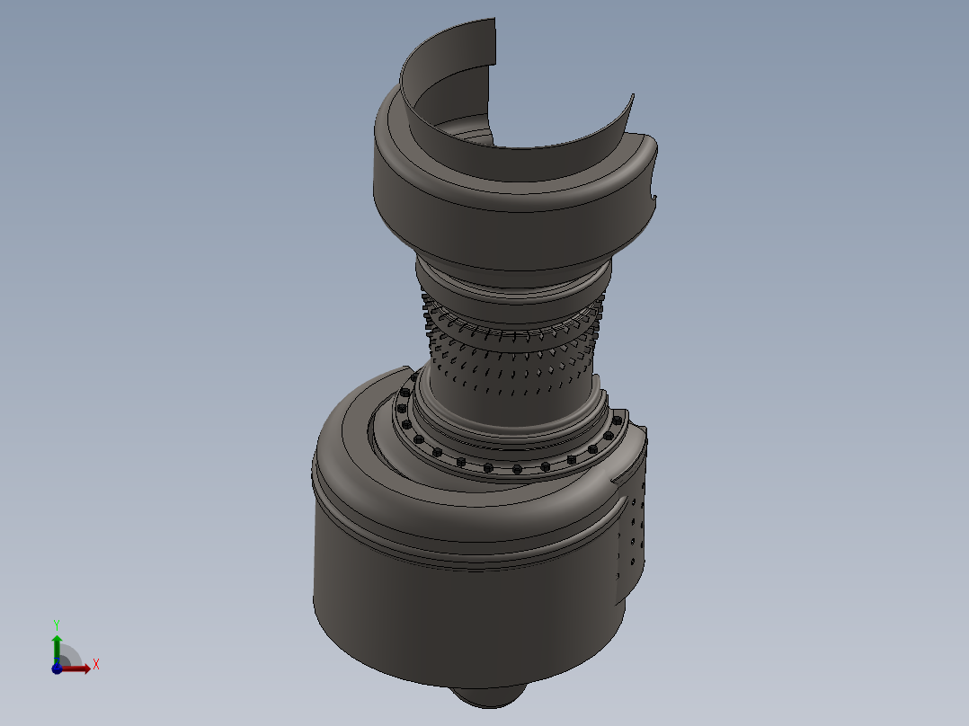 喷射燃气轮机136---模型格式为 sw前视图