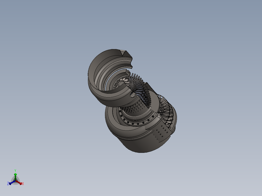 喷射燃气轮机136---模型格式为 sw正等轴测图