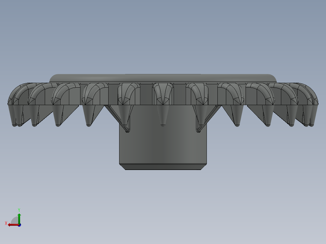3650 OldGray Technic Gear 24 Tooth Crown Type III (x pattern).SLDPRT后视图