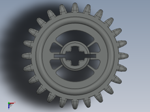 3650 OldGray Technic Gear 24 Tooth Crown Type III (x pattern).SLDPRT俯视缩略图