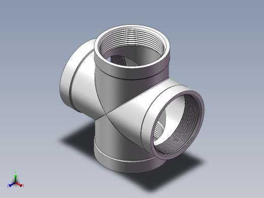 四通-等径内丝 DN50正等轴测缩略图