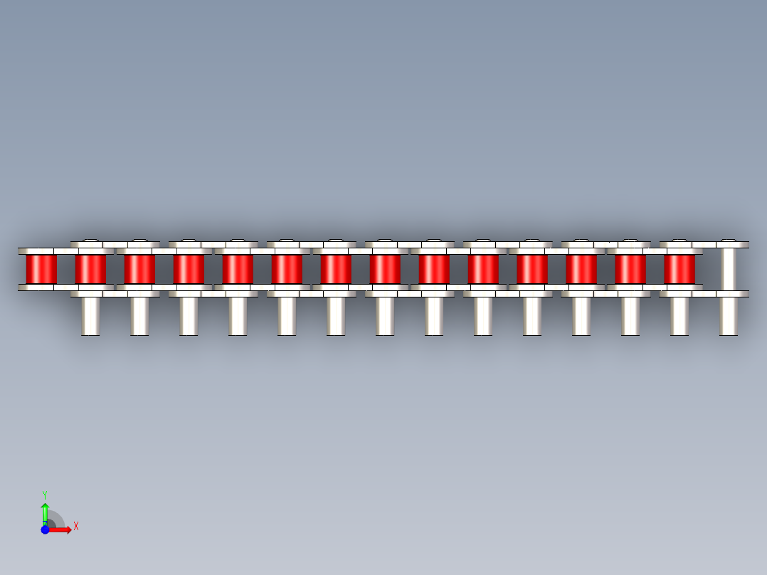 带销滚子链 --stp前视图