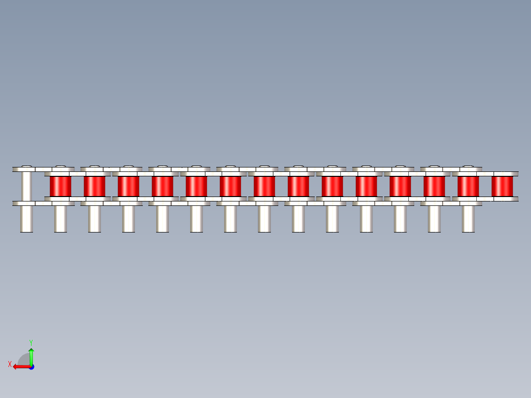 带销滚子链 --stp后视图