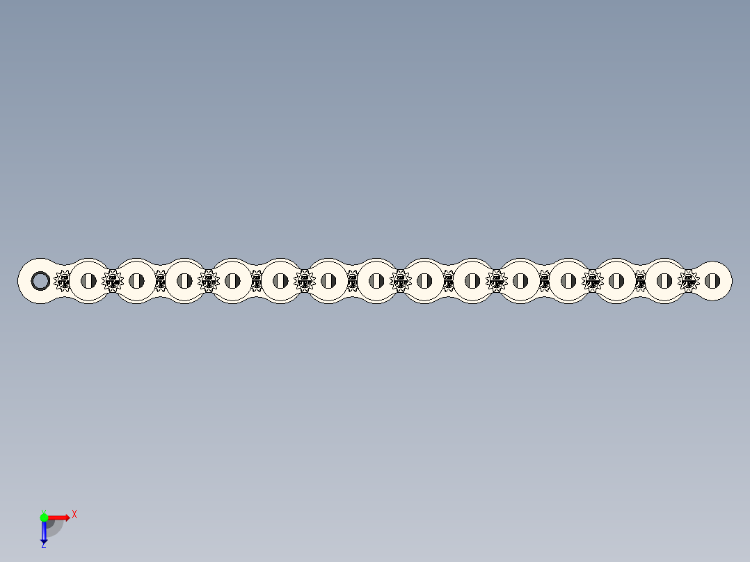 带销滚子链 --stp俯视图