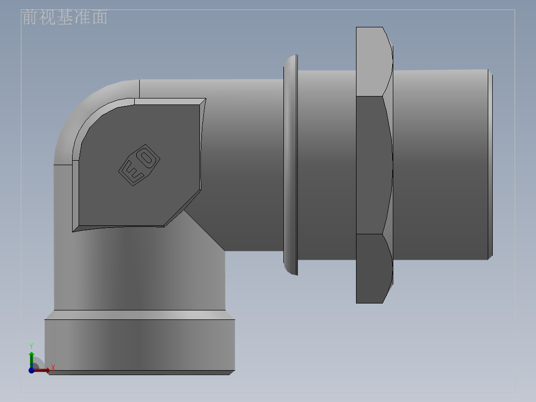 直角过板接头、6D9-52LN前视图