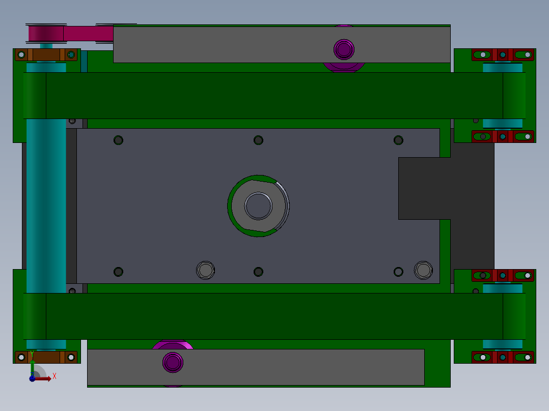 顶升定位输送带结构图前视图