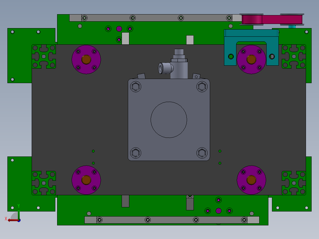 顶升定位输送带结构图后视图