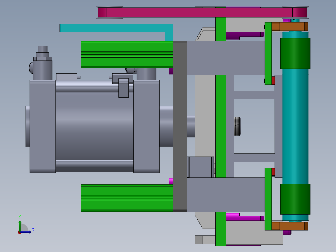 顶升定位输送带结构图左视图