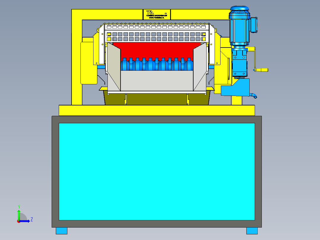 水果大小自动筛选设备三维设计左视图