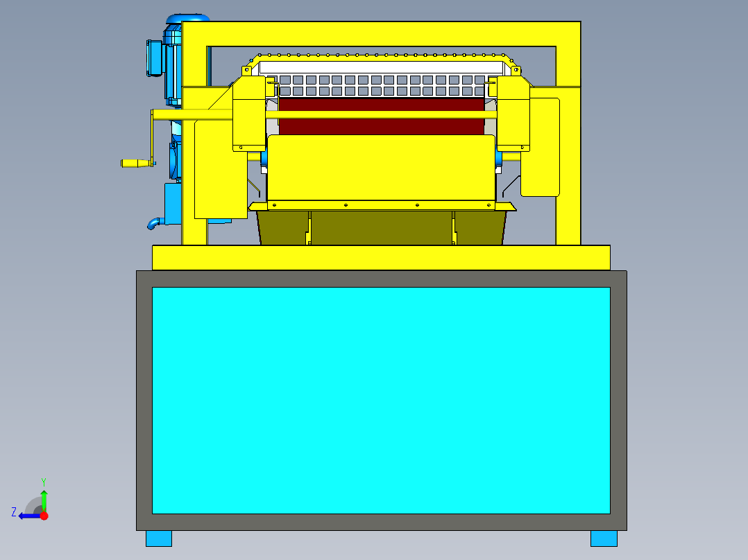水果大小自动筛选设备三维设计右视图
